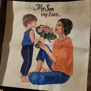 Print linen tote bag